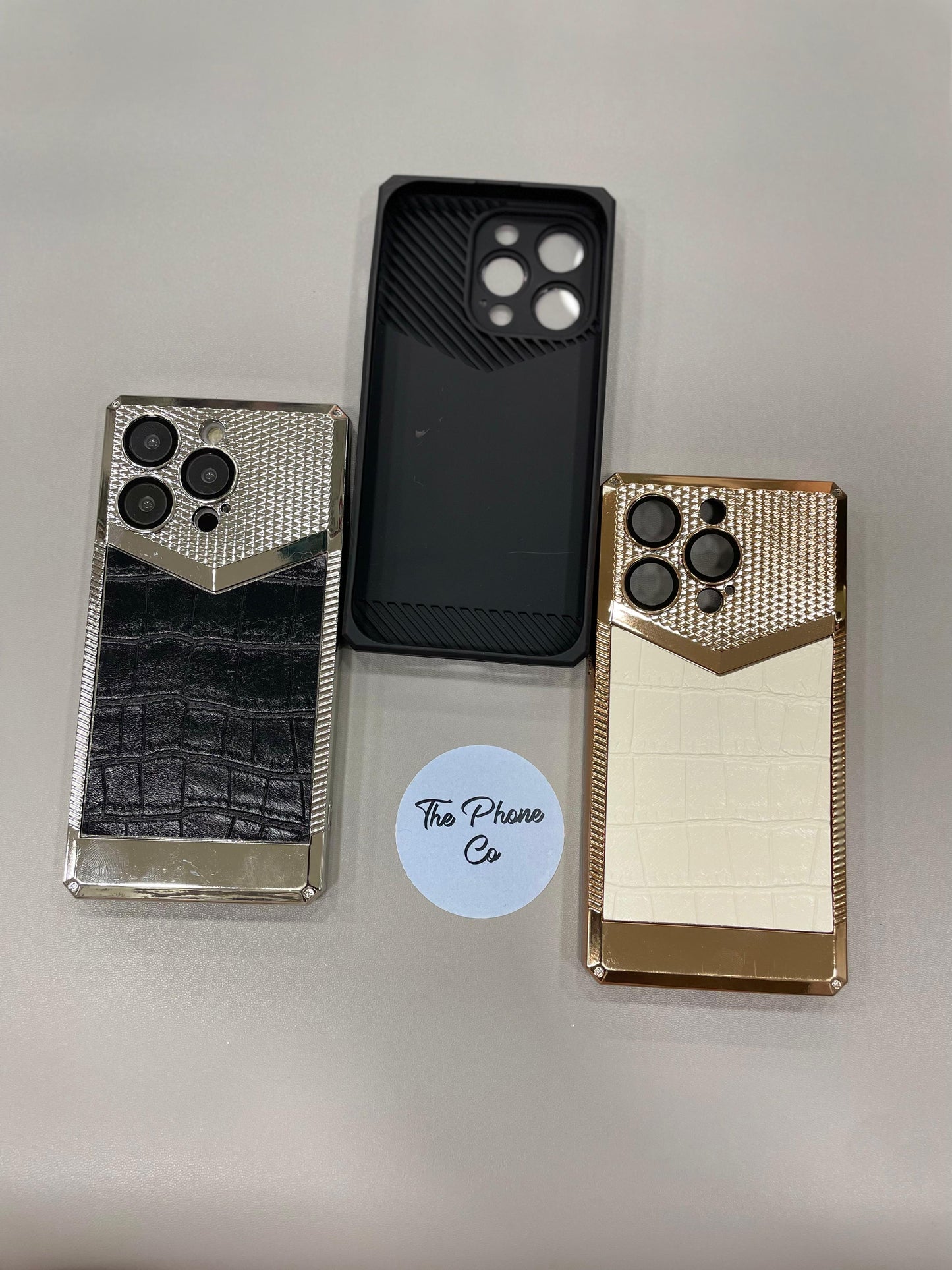 Glossy Designer Leather Case with Camera Protection for iPhone 14 Pro