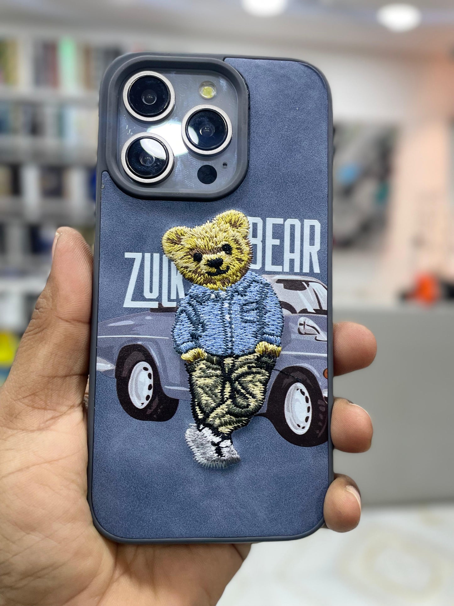Embroidered Silicone Leather Case for iPhone