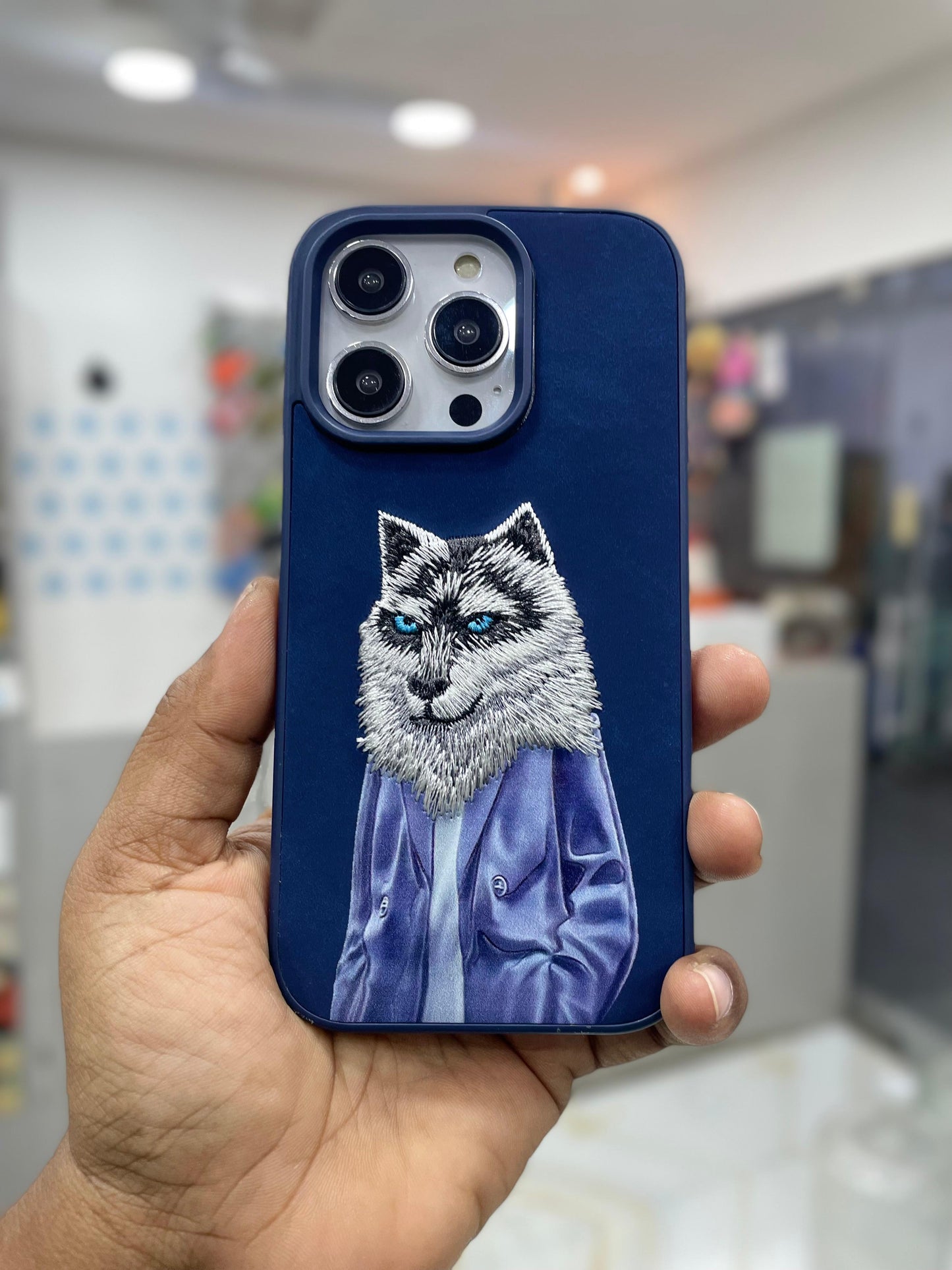 Embroidered Silicone Leather Case for iPhone