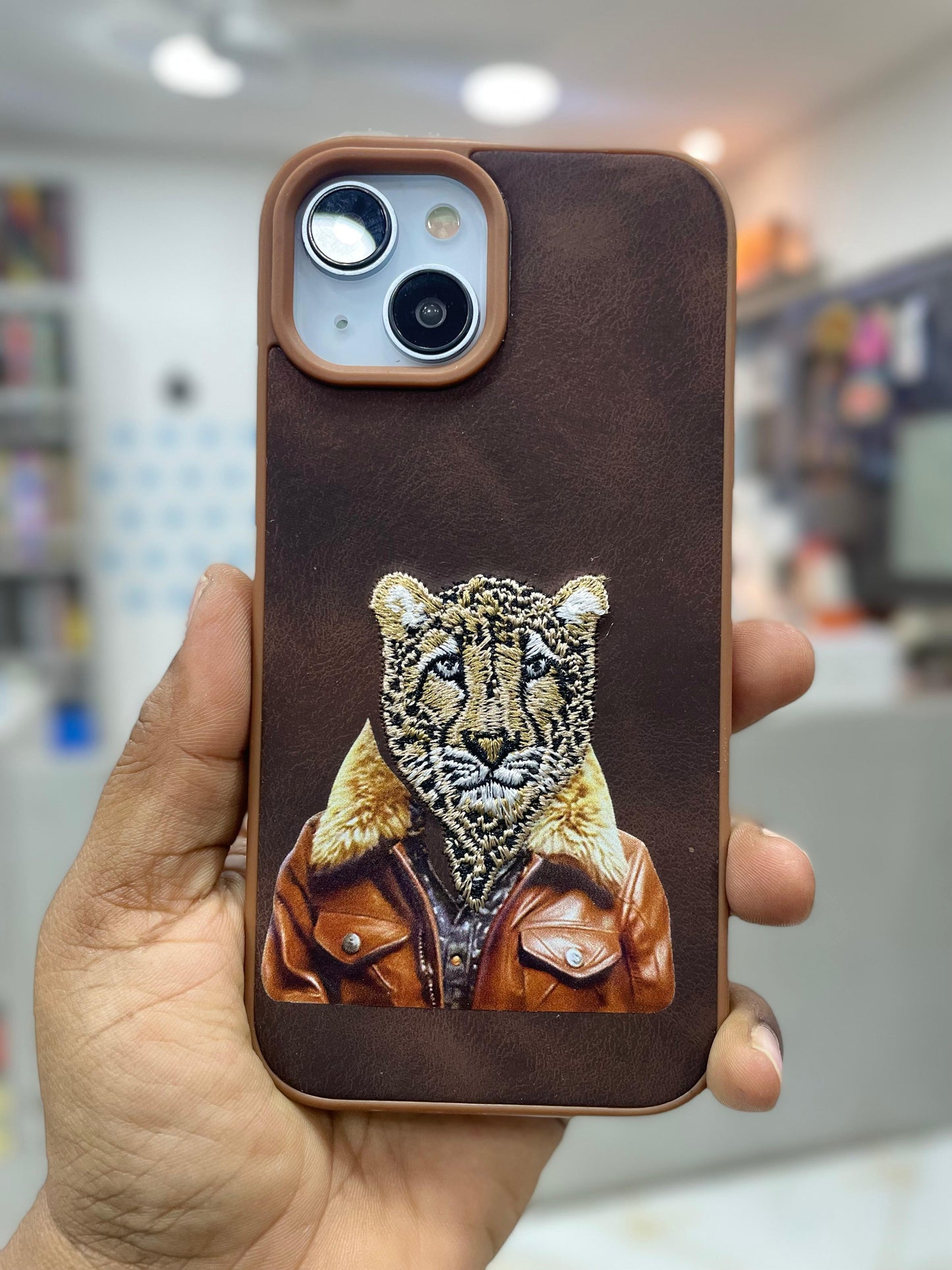 Embroidered Silicone Leather Case for iPhone
