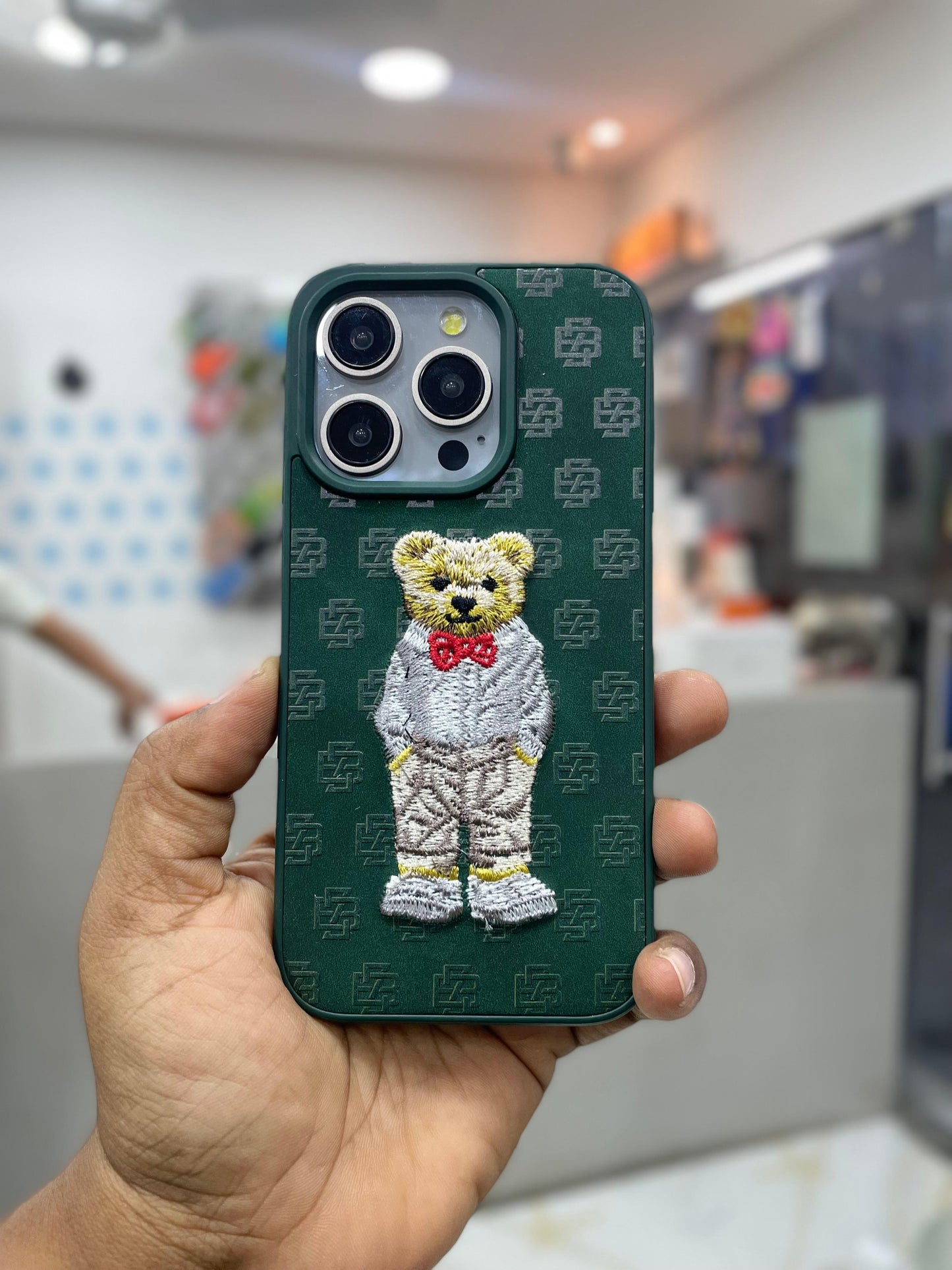 Embroidered Silicone Leather Case for iPhone