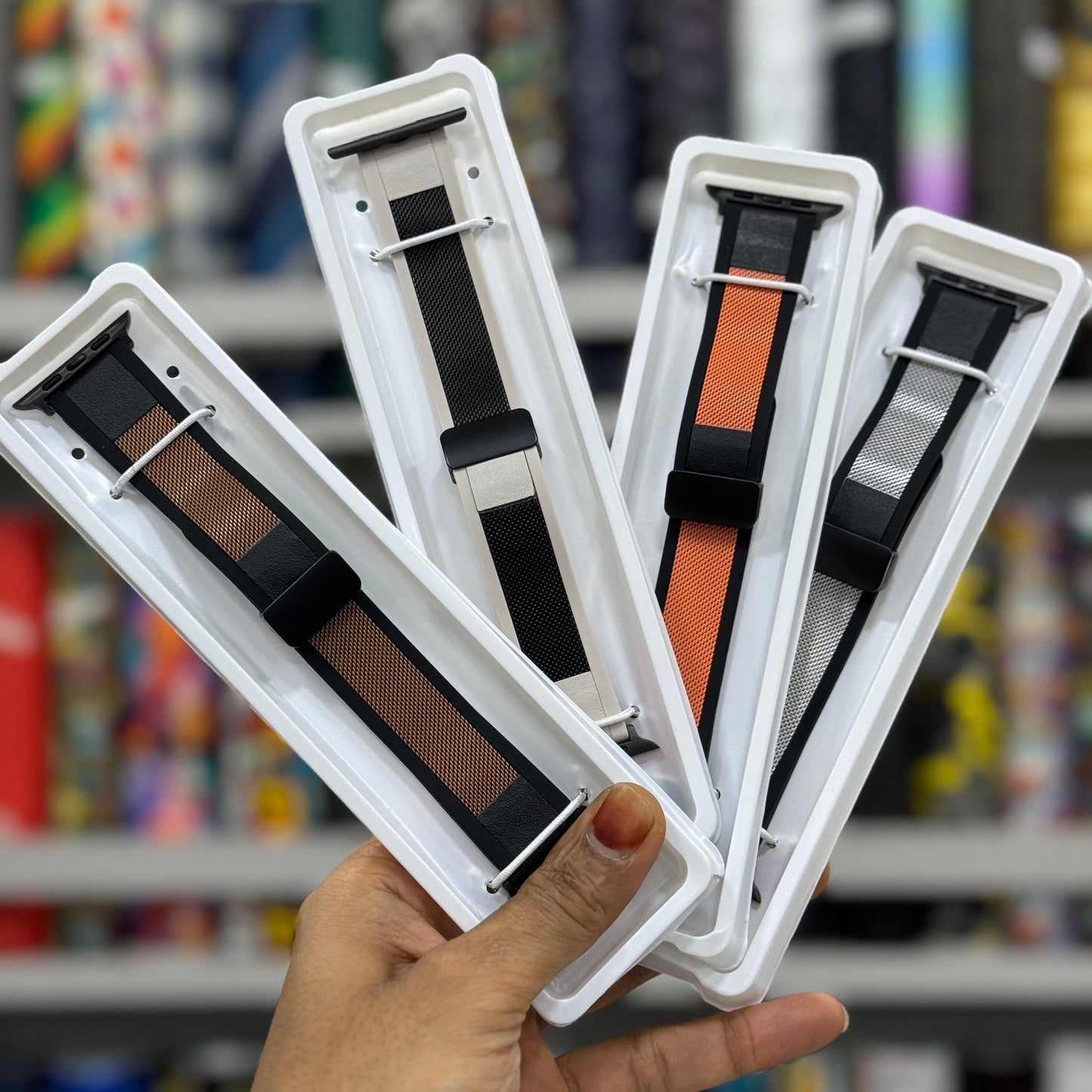 Designer Metal Textured Silicone Strap for Apple Watch