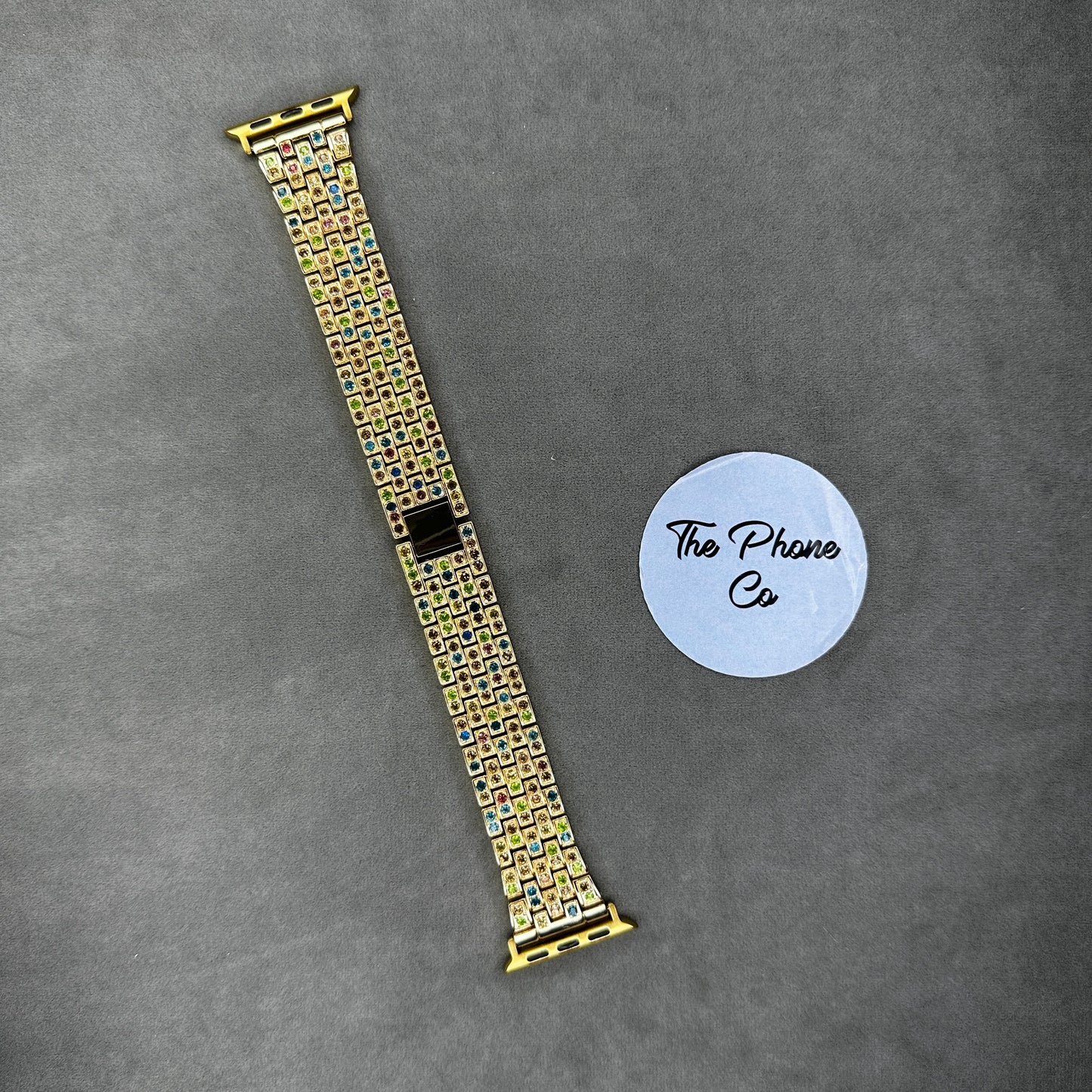 Rainbow Diamond Studded Apple Watch Strap
