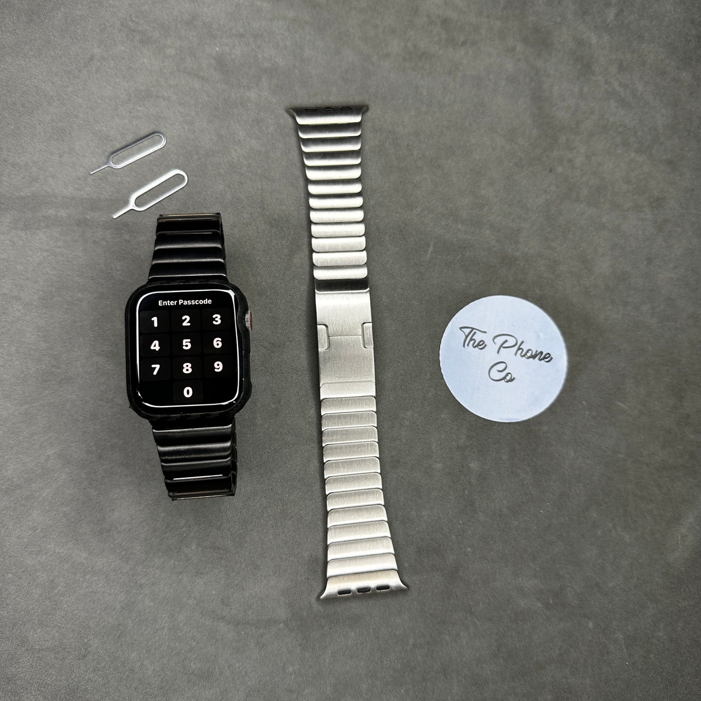 Designer Wave Textured Stainless Steel Metal Apple Watch Strap