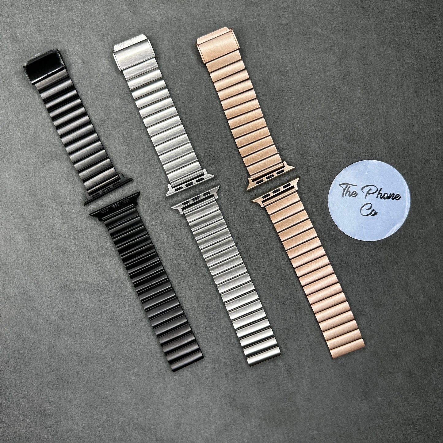 Designer Wave Textured Stainless Steel Metal Apple Watch Strap