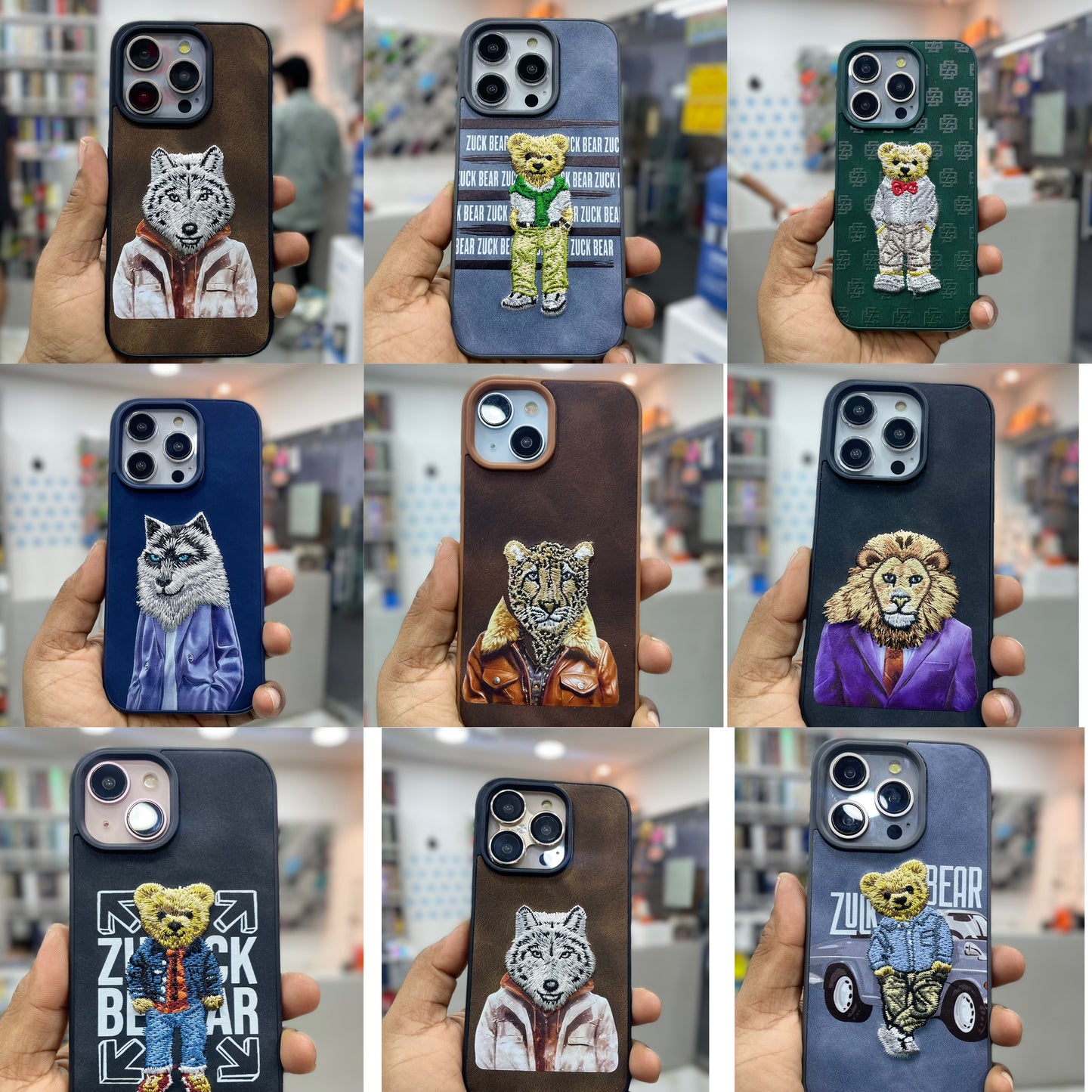 Embroidered Silicone Leather Case for iPhone