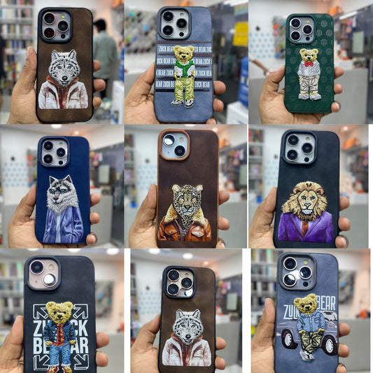 Embroidered Silicone Leather Case for iPhone