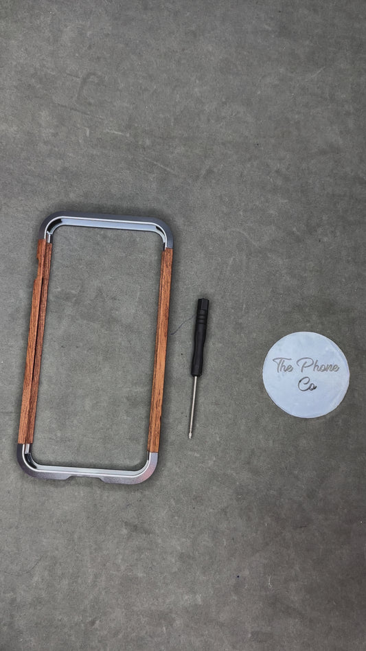 Natural Wood & Metal Bumper Case for iPhone