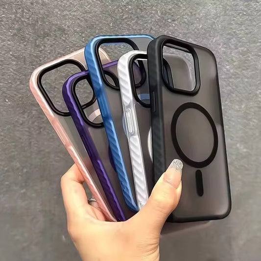 Tinted Matte Hard Magsafe Case with Color Border for iPhone