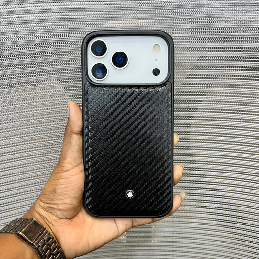 Premium Carbon Fiber Logo iPhone 17 Pro Max Case