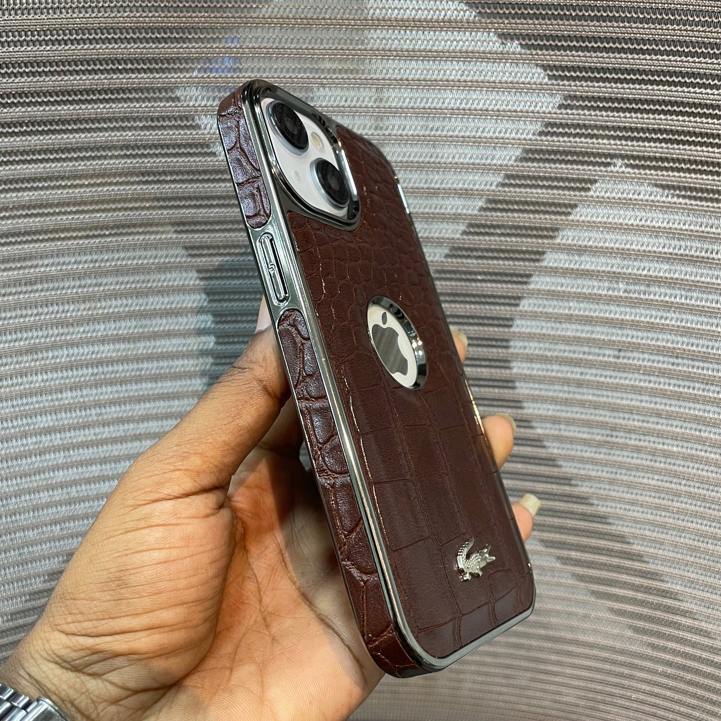 Leather Logo iPhone 15 Case