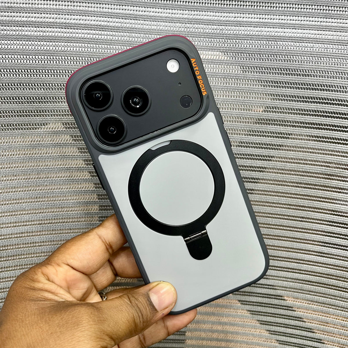 Matte Shockproof Hybrid Bumper with Metal Stand