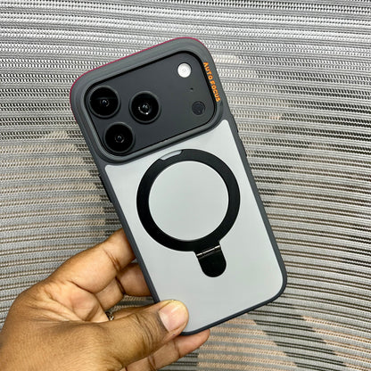 Matte Shockproof Hybrid Bumper with Metal Stand