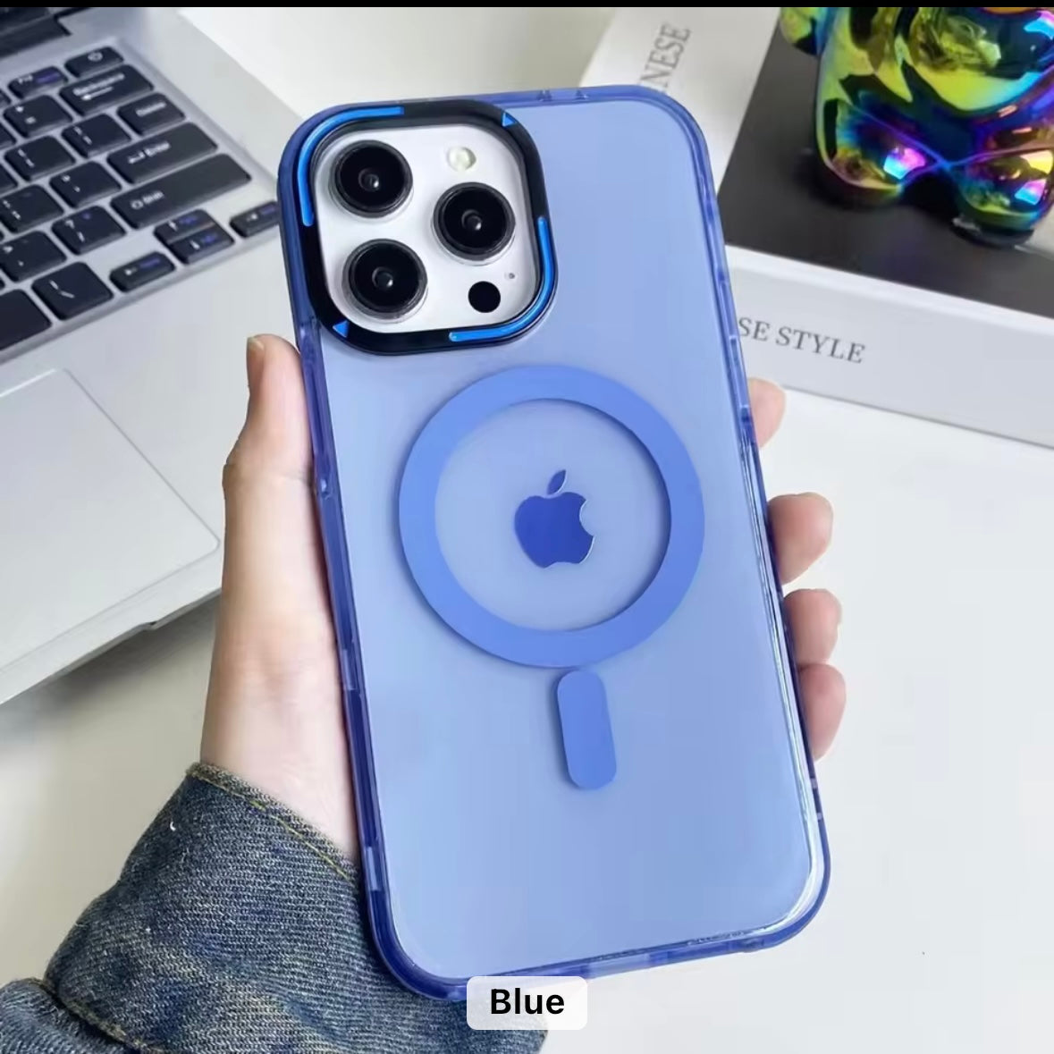 Tinted Glossy Magsafe Color Border Hard Case for iPhone