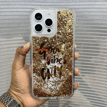 Good Vibes Only Liquid Glitter iPhone 16 Pro Max Case