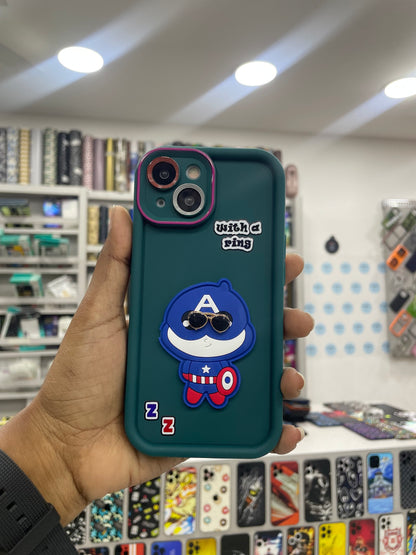 Cartoon Printed Fancy Case with Camera Protection for iPhone