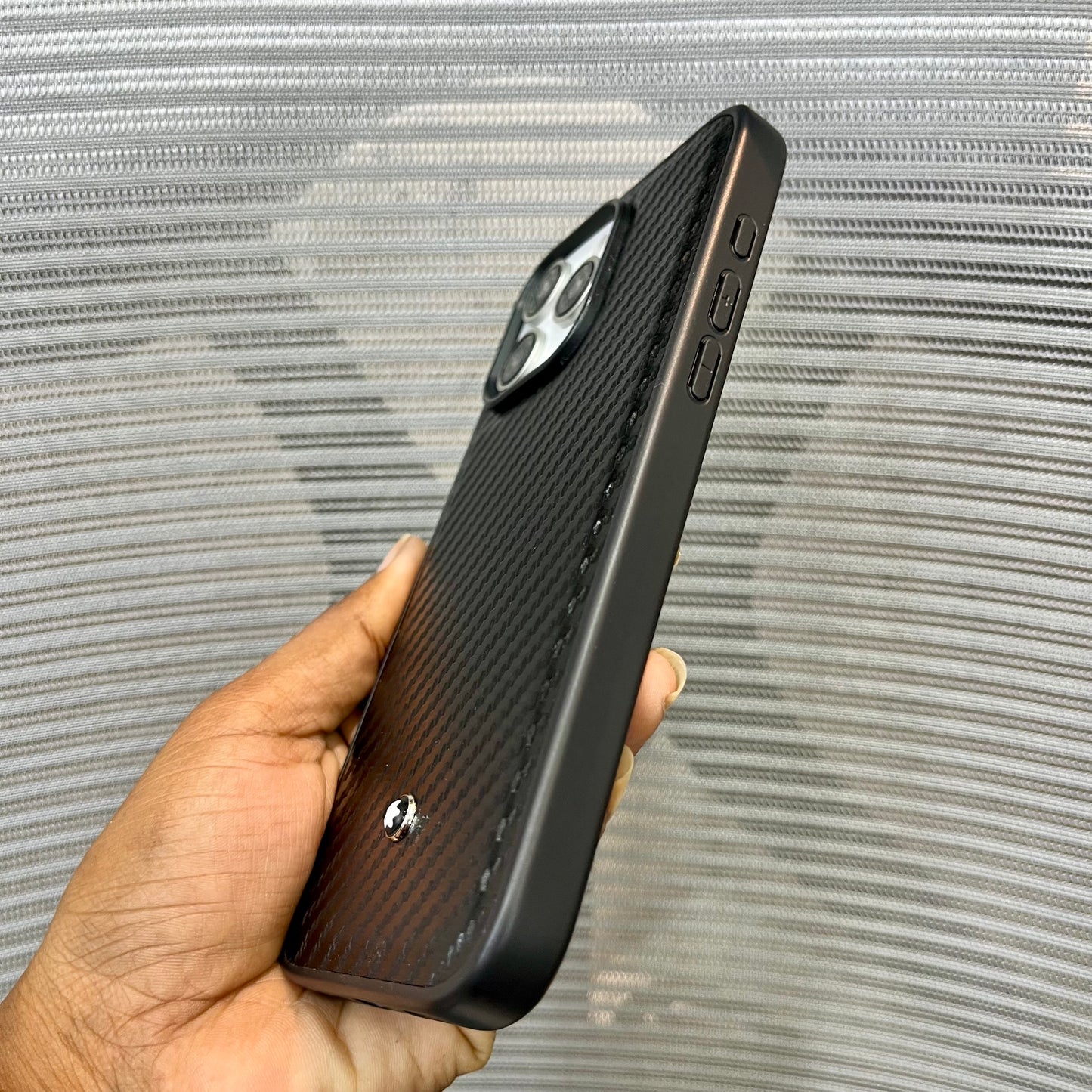Premium Carbon Fiber Logo iPhone 15 Pro Max Case