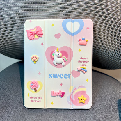 Unicorn - 3D Cartoon Printed iPad Case
