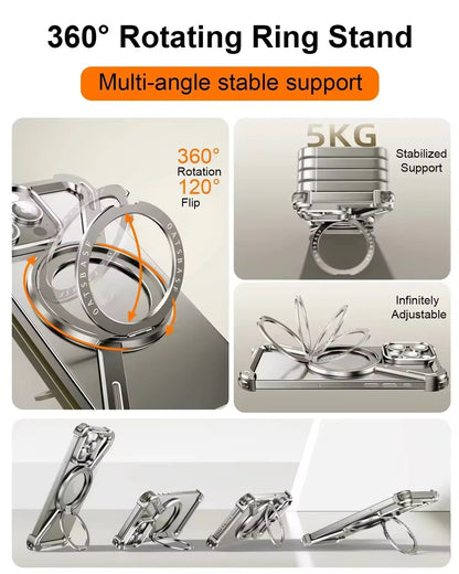 Z Shaped Metal Magsafe Bumper Case with Stand for iPhone