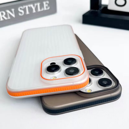 Slim Fit Hard iPhone Case with Embossed Stripes