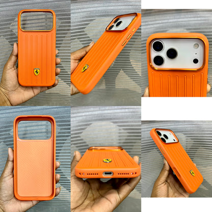 Leather Racing Logo iPhone 17 Series Case