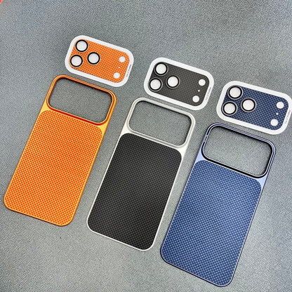 Premium Carbon Fiber Metal Plate iPhone 17 Pro Case