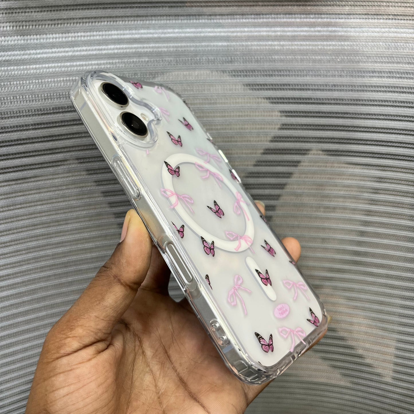 Bow Print MagSafe Wallet iPhone 16 Case