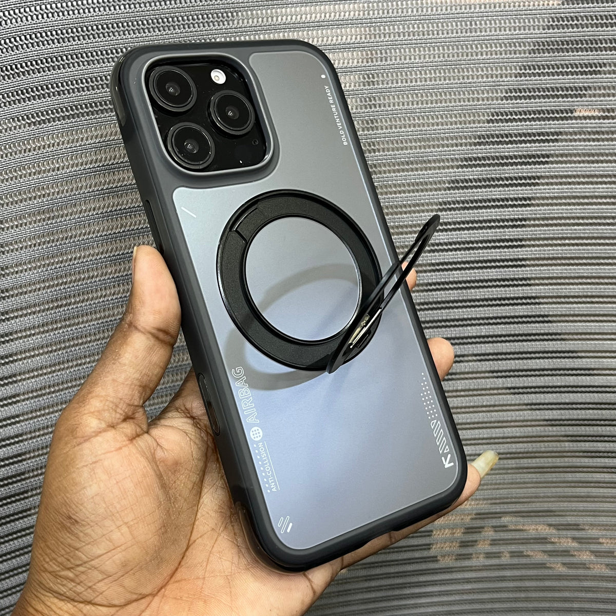 Premium AirBag Anti-Collision Metal Stand iPhone Case