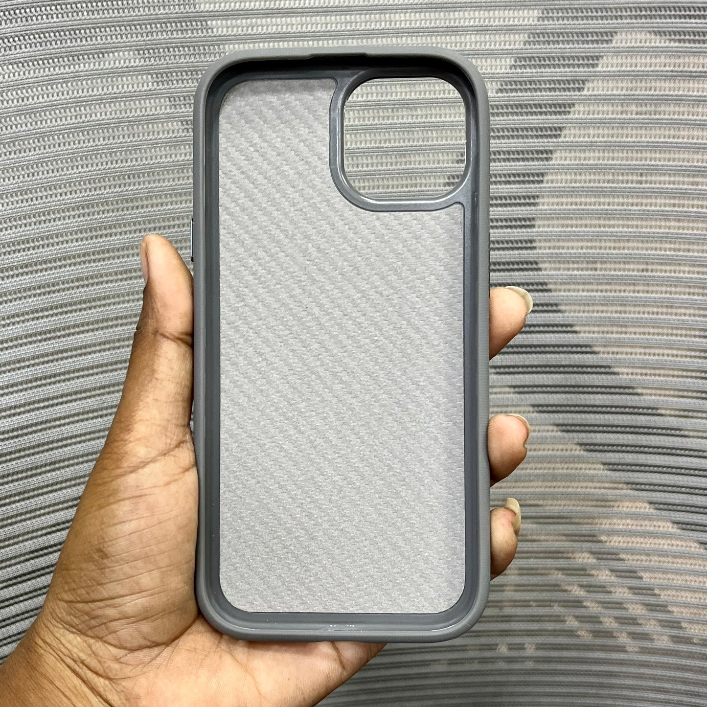 Premium Stripe Leather Logo iPhone 15 Series Case