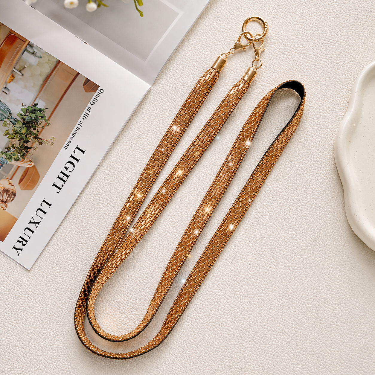 Rust Gold Crystal Long Sling