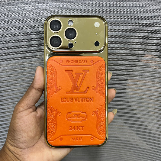 Premium Embossed Leather Logo iPhone 16 Pro Case