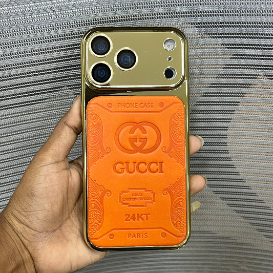 Premium Embossed Leather Logo iPhone 17 Pro Case