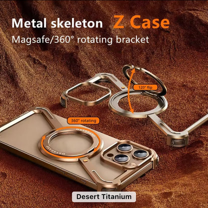 Z Shaped Metal Magsafe Bumper Case with Stand for iPhone