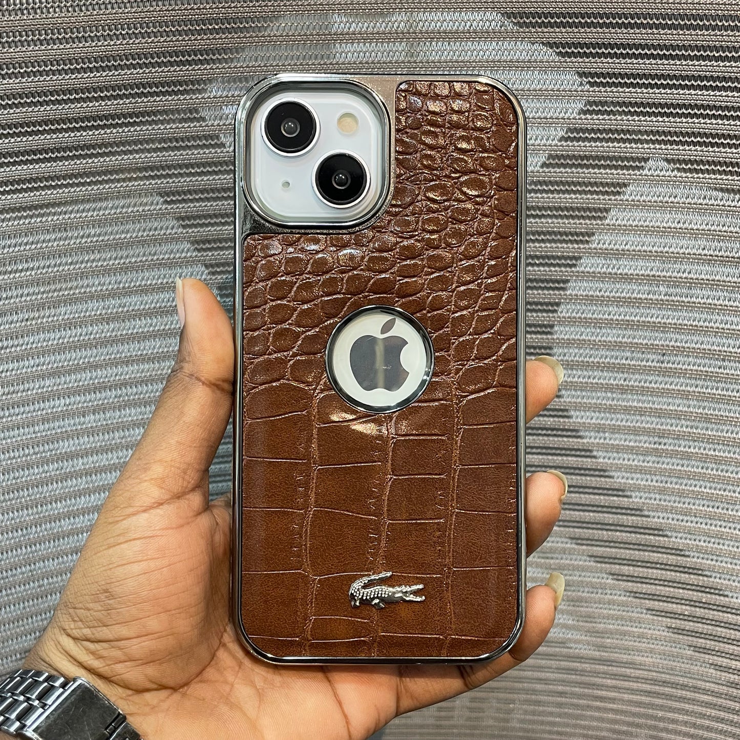 Leather Logo iPhone 15 Case