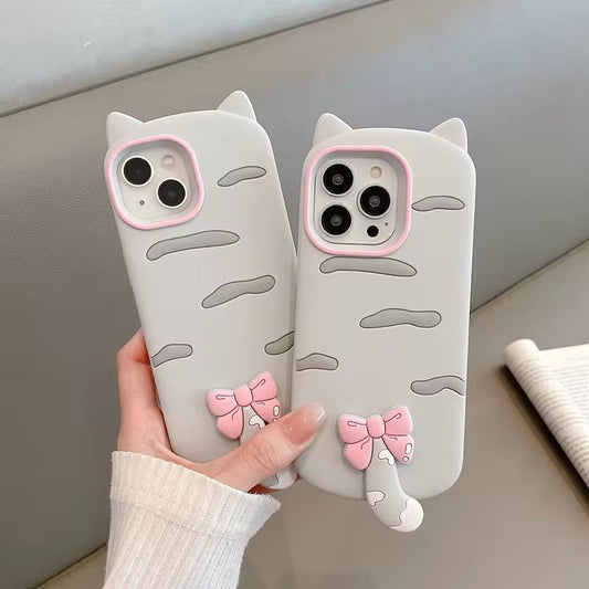Silicone Fancy Kitty Case for iPhone 14 & 15 Series