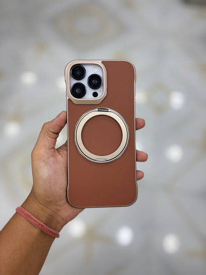 Leather & Metal MagSafe iPhone Case