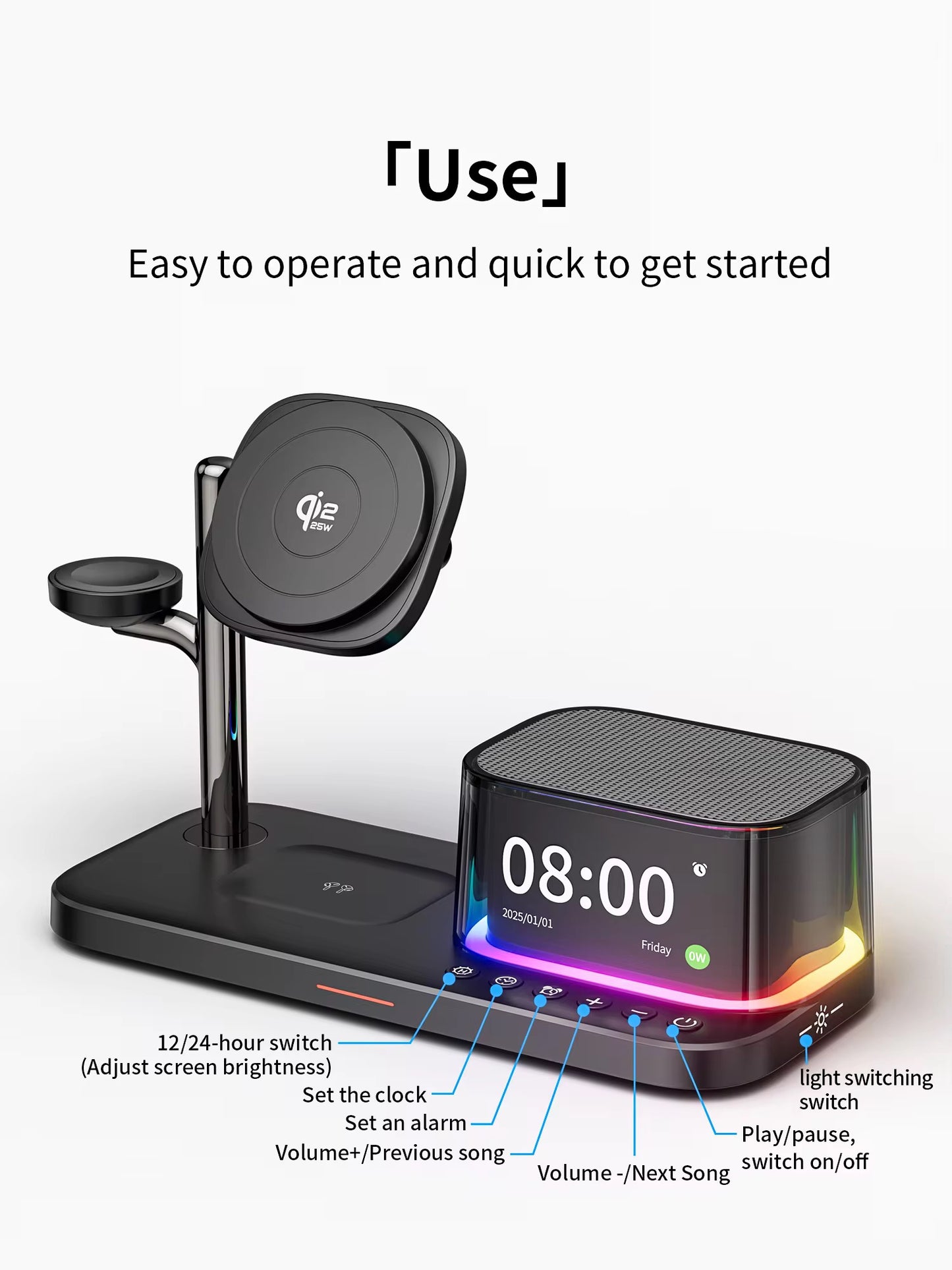 AuraDock 5-in-1 Wireless Charging Station