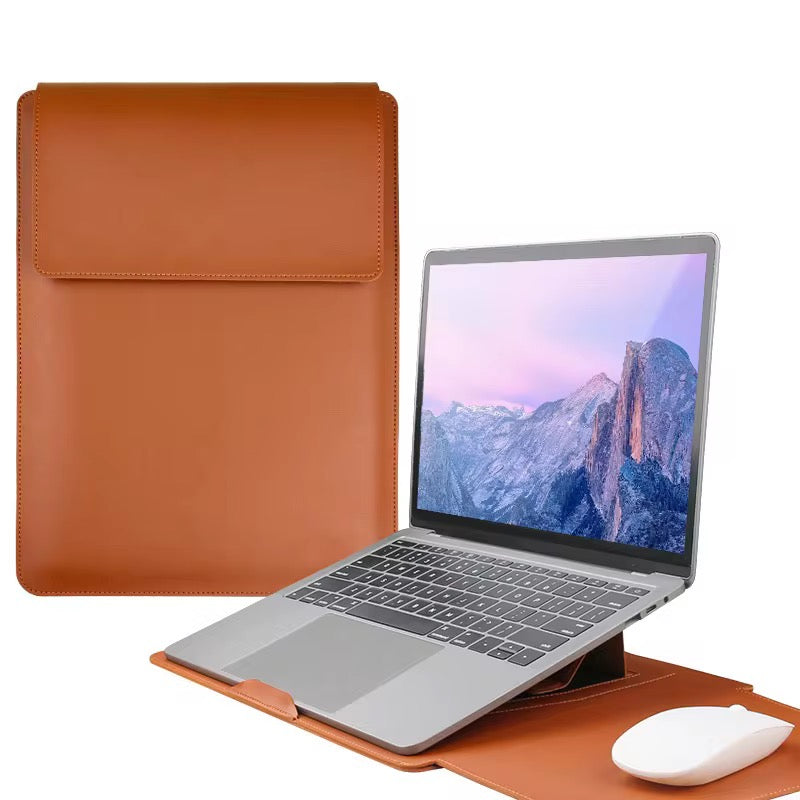 FlexiFold Multifunctional Leather Laptop Liner Bag