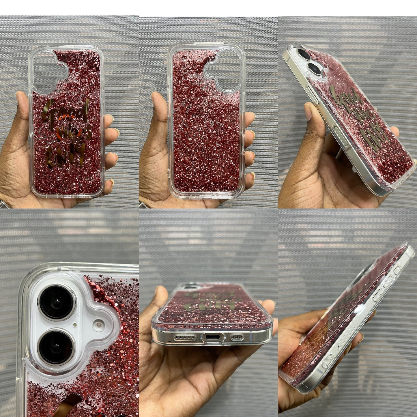 Good Vibes Only Liquid Glitter iPhone 16 Case