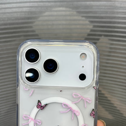 Bow Print MagSafe Wallet iPhone 17 Pro Max Case