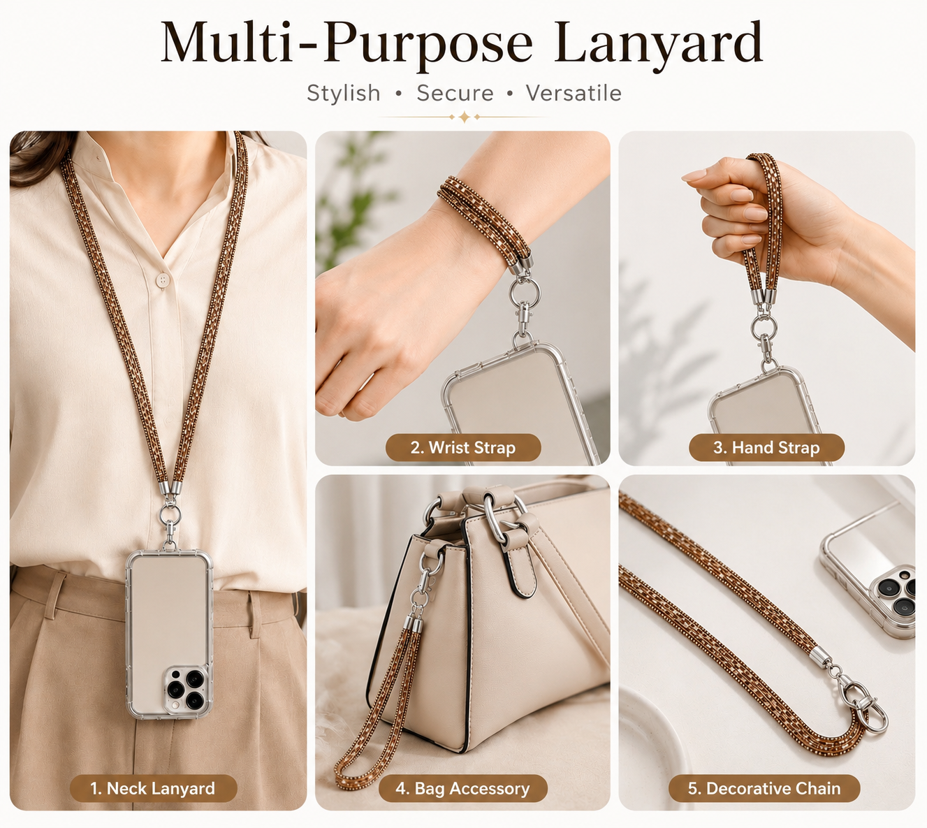 Rust Gold Crystal Long Sling