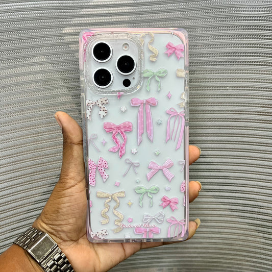 Glitter Bow Printed iPhone 16 Pro Max Case