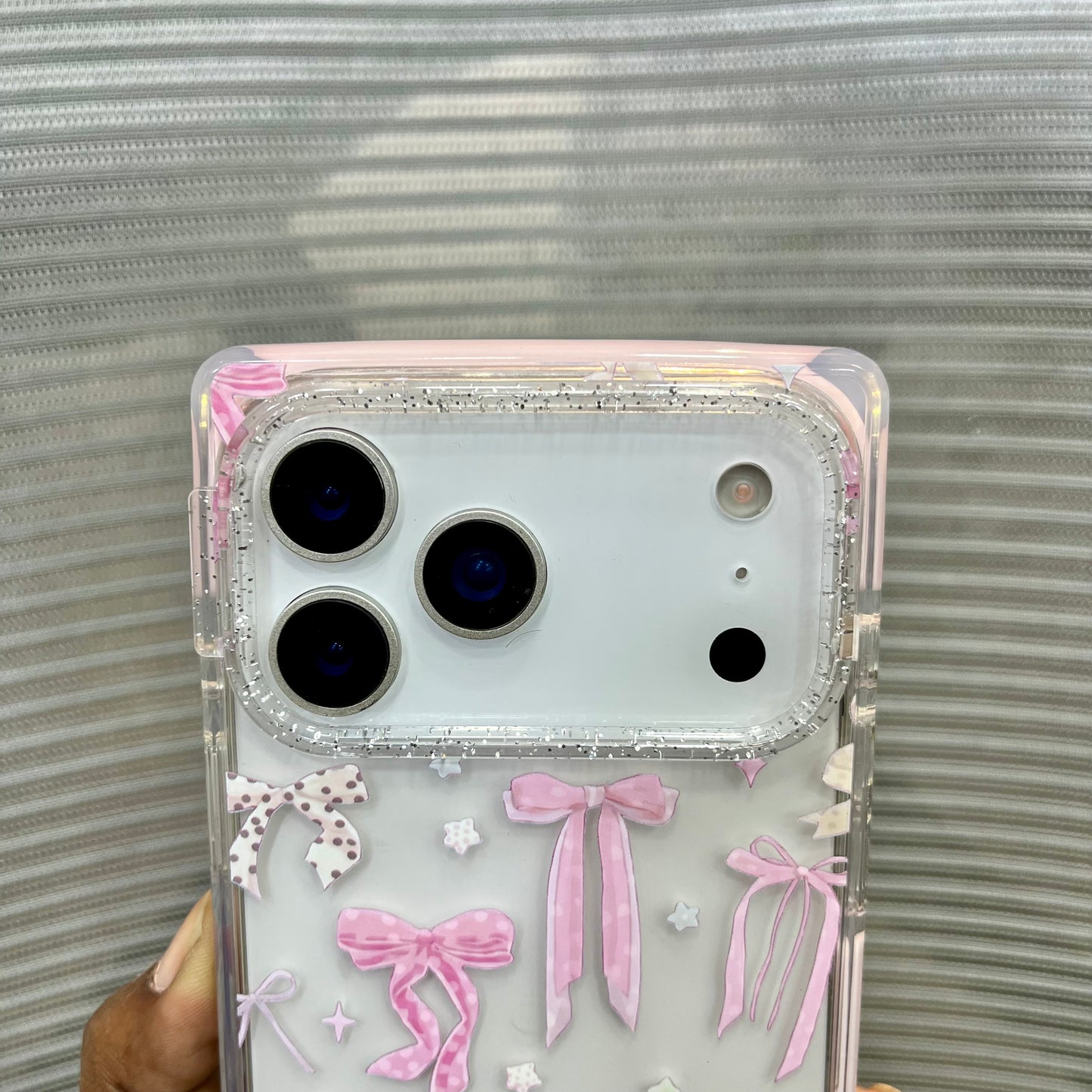Glitter Bow Printed iPhone 17 Pro Max Case