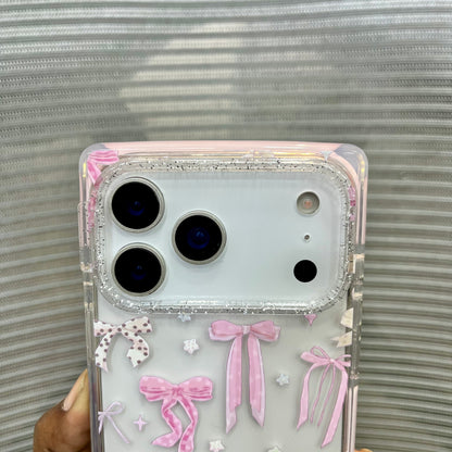 Glitter Bow Printed iPhone 17 Pro Max Case