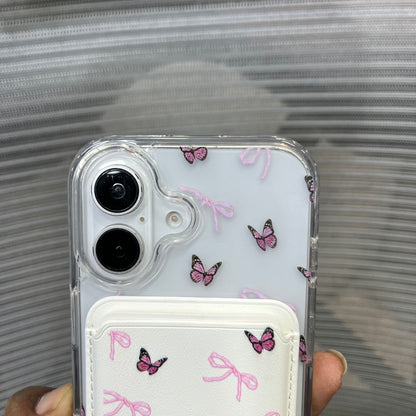 Bow Print MagSafe Wallet iPhone 16 Case