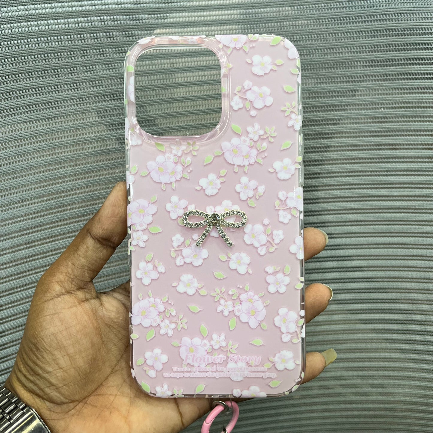 Floral Charm Clear iPhone 16 Pro Max Case
