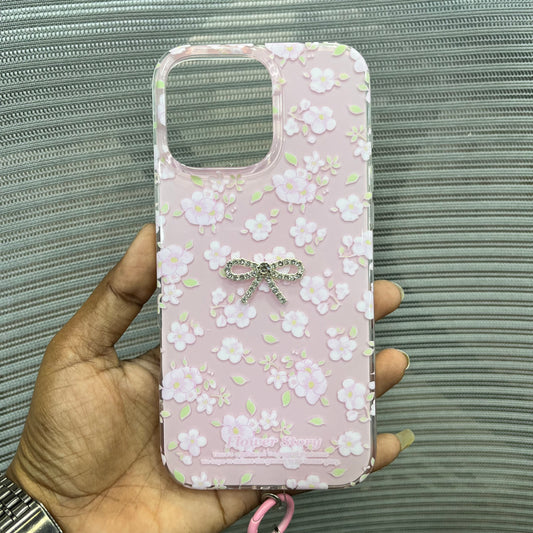 Floral Charm Clear iPhone 16 Pro Max Case