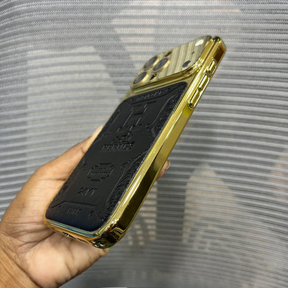 Premium Embossed Leather Logo iPhone 16 Pro Case