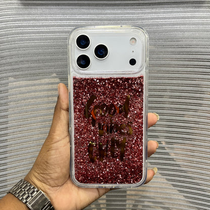 Good Vibes Only Liquid Glitter iPhone 17 Pro Case