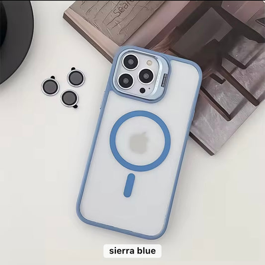Transparent MagSafe iPhone Case with Camera Rings & Stand